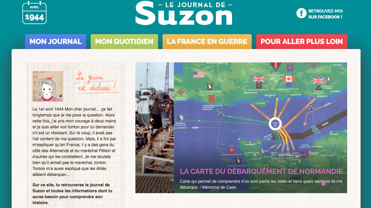 Page d'accueil du journal de Suzon